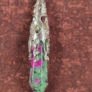 Elegant Silver and Pink Pendant Necklace